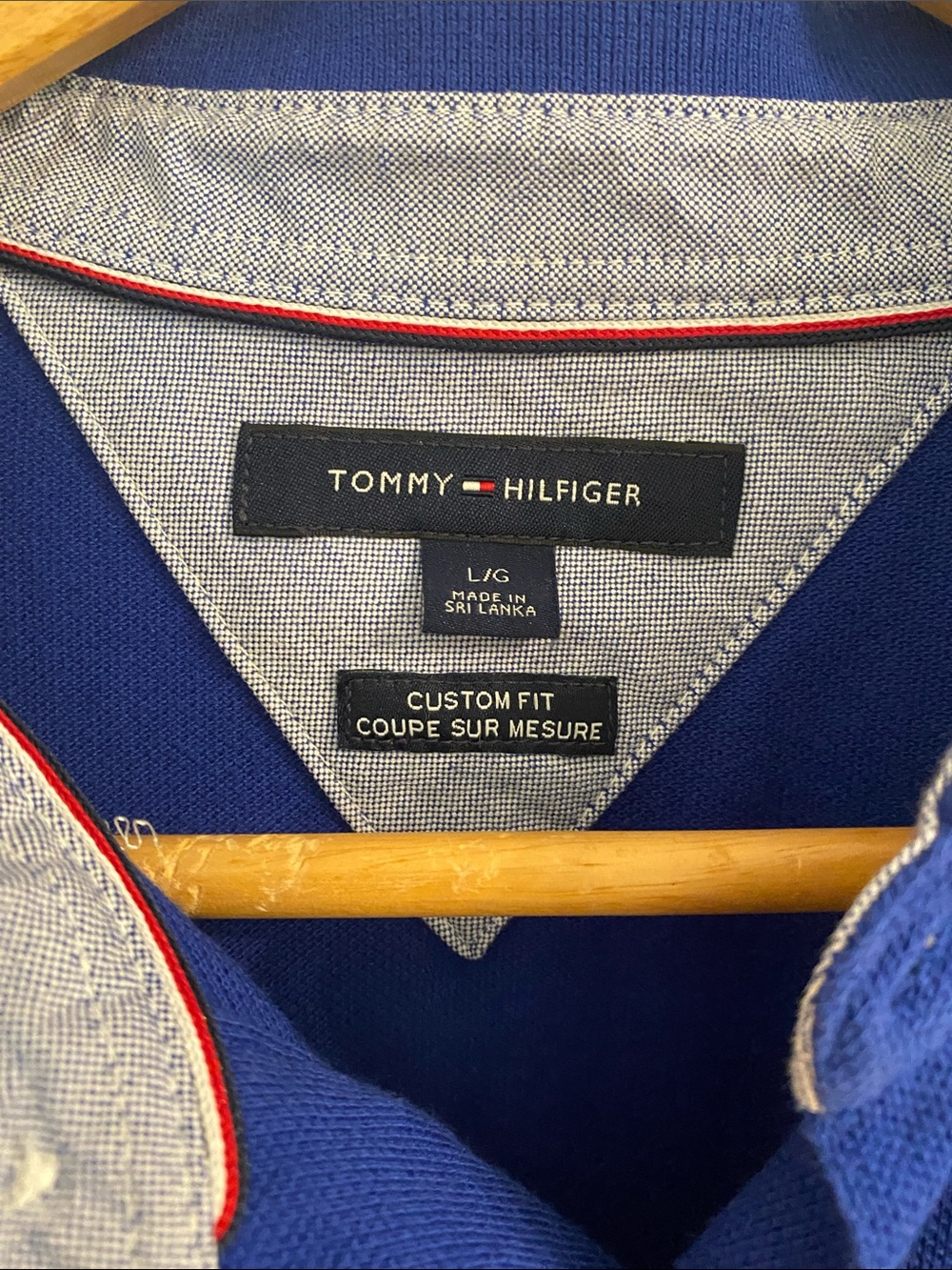 Tommy Hilfiger Royal Blue Custom Fit Polo Shirt Size Large - Picture 3 of 7